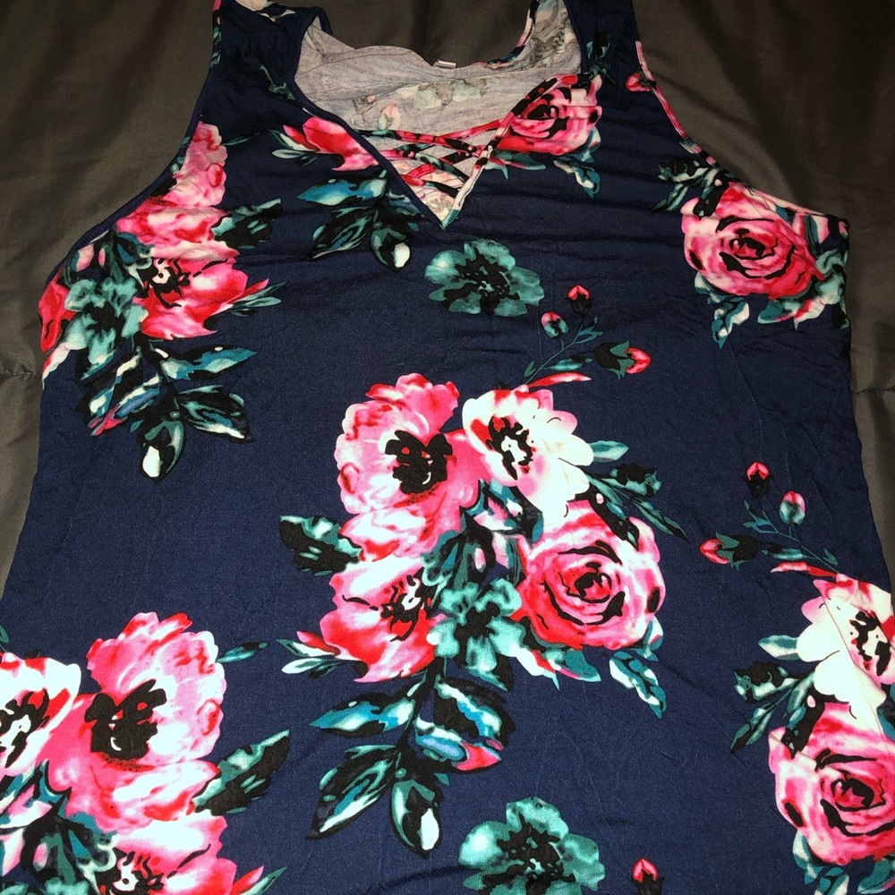 Plus size floral tank top
